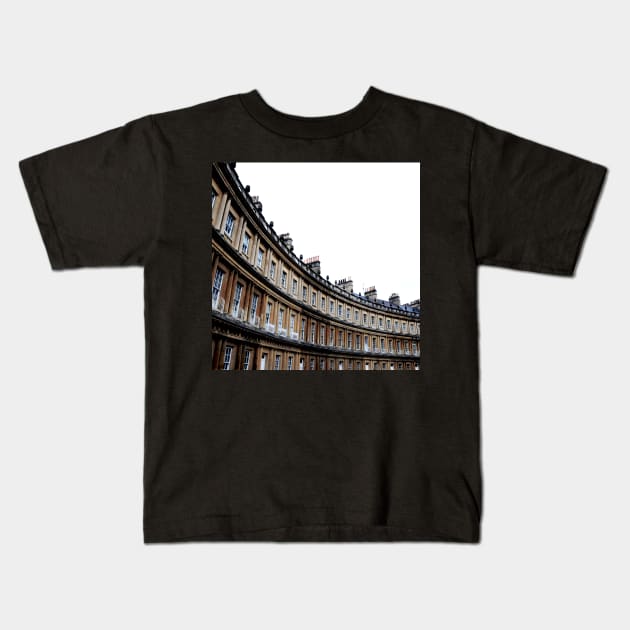 Royal Crescent in Bath Kids T-Shirt by Sampson-et-al